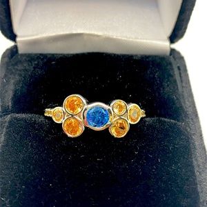 Light blue ombré crystal & morganite ring sz 9